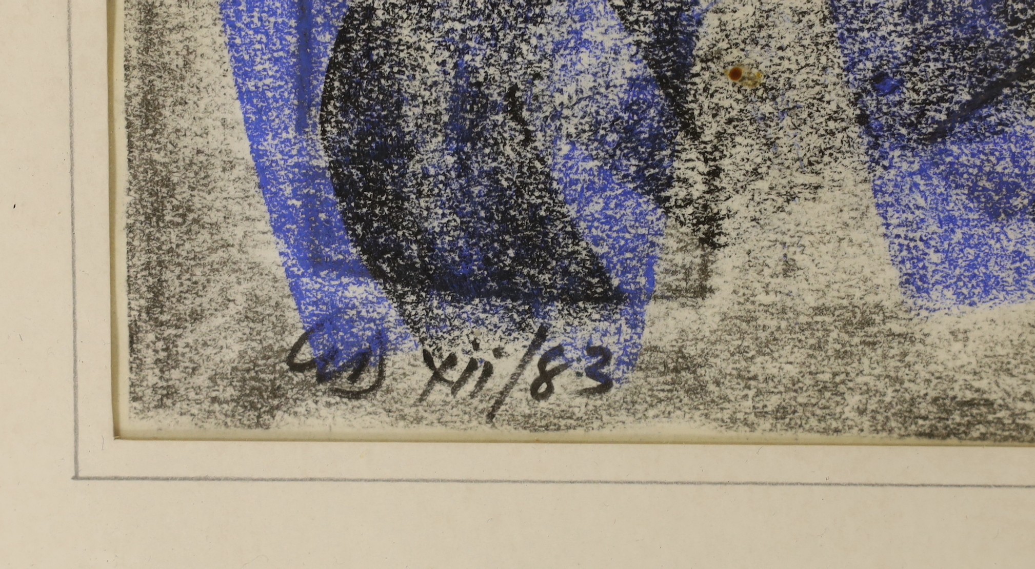 George Dannatt (1915-2009), conté crayon, 'Drawing Series 3 (Green Venture)', initialled and dated '83, 30 x 21cm